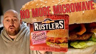 NEVER COOK A RUSTLERS IN THE MICROWAVE AGAIN - I Cook the Deluxe Bacon Cheeseburger in the AIR FRYER