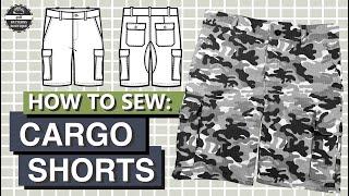 CARGO SHORTS for Men DIY - Complete Sewing Steps / PDF Patterns Boutique Sew Along