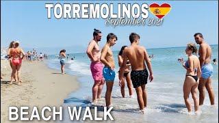 TORREMOLINOS MALAGA SPAIN BEACH WALK SEPTEMBER 2021, Hot Summer Spain Beach Walk Updates 2021 [4K]