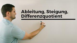 Ableitung, Steigung, Differenzenquotient, Differentialquotient (Sekantensteigung/Tangentensteigung)