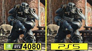 Fallout 4 Pre Patch Vanilla PC RTX 4080 vs PS5 Next Gen Patch Graphics Comparison