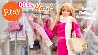 Barbie ETSY Shop Haul! Realistic Doll Clothes & Accessories Review + Christmas Doll Fashion!