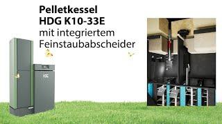 Neu bei HDG: Pelletkessel HDG K10-33E mit integriertem Feinstaubabscheider