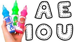  LAS VOCALES  Pintamos letras vocales de colores con acuarelas para niños | Juguetes en español