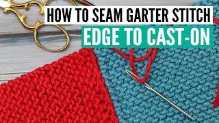 How to join seams in garter stitch - edge stitch to cast-on edge