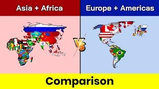 Asia+Africa vs Europe+Americas | Europe+Americas vs Asia+Americas | Comparison | Data Duck 2.o
