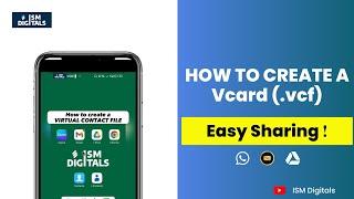 SHARE CONTACTS EASILY | HOW TO CREATE A VCard (.vcf)