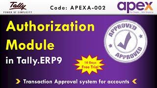 Authorization Module in Tally.ERP9 | Apex Tally Solutions