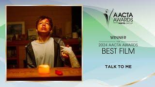 Talk to Me wins Best Film at the 2024 AACTA Awards. Ron Howard & Rebel Wilson present the Award