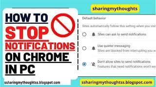 How to Stop Notifications on Chrome in PC | PC me Chrome ki Notification kaise band kare