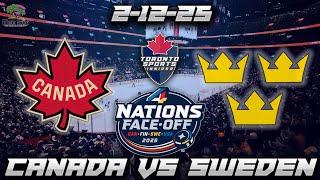 2-12-25 Canada vs Sweden 2025 4 Nations Faceoff Game Audio | Hockey LIVE Gamecast & Chat