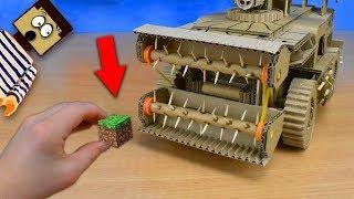 Нуб создал машину для уничтожения блоков Майнкрафт ! Как сделать комбайн - шредер из картона !