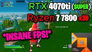 RTX 4070 Ti SUPER + Ryzen 7 7800x3d | Fortnite Performance Mode | 1080p | Benchmark