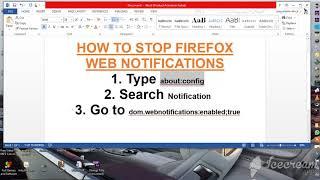 HOW TO STOP FIREFOX WEB NOTIFICATIONS