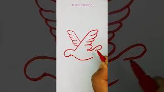 Draw a bird ️ using Y #Art #jasimdrawing