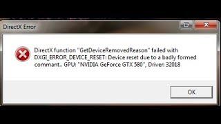 How to fix Directx function "GetDeviceRemovedReason" -FIX 2019 - Windows 10 - Any Games