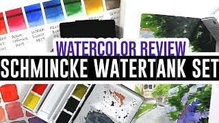 Review & demo - Schmincke Horadam watercolor set of 8 colors with watertank