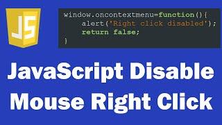 JavaScript Disable Mouse Right Click