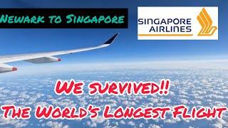 WORLD’S LONGEST FLIGHT-New York to Singapore.EWR-SIN SQ-21 Singapore airlines Premium ECONOMY (4K)