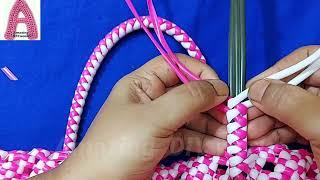 50-50 கைப்பிடி போடுவது எப்படி? easy method  for plastic wire  handle