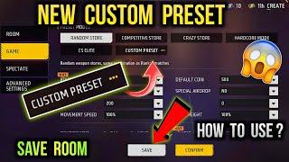 Custom Preset in Room - How To Save Room Settings | Free Fire Custom Preset