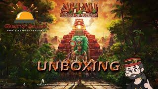 Unboxing Ahau: Rulers of Yucatán from Grand Gamers Guild. A Mayan themed board game.  Ahau unboxing.