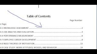 How to draw the dotted lines in word Document | Table of Contents