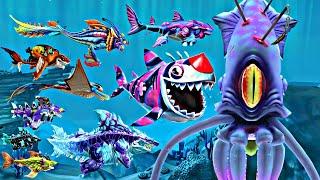 Hungry Shark World New Clowncy Shark Shin Sharkjira Quantum Shark Francis Shark Vs Colossal Squid