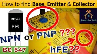 How to test polerity of BC547 | hFe of Transistors