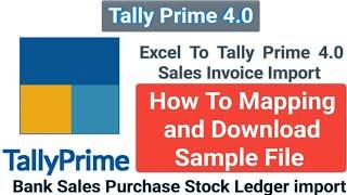 Sales invoice import excel to tally prime 4.0 | excel to tally prime data import | #tallyprime4