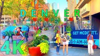 Denver 16th St Mall Walk Part 1, Colorado USA 4K - UHD