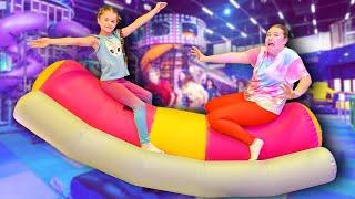 Ruby and Bonnie show not to be afraid of the dark at Neon Galaxy Indoor Play
