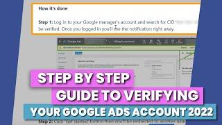 Step By Step Guide To Verifying Your Google Ads Account