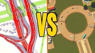 DIABOLIC Traffic Junctions Vs Roundabouts...Who Wins in Cities Skylines?