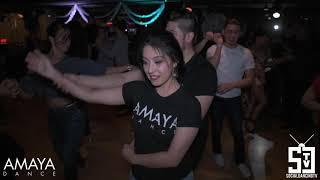 Daniel Agosto & Karla Gonzalez Social Dancing Bachata Amaya Dance Sunday Funday Social