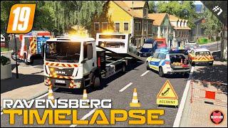 Traffic Car Accident, Two Drivers Taken To Hospital ⭐ FS19 Ravensberg Public Works