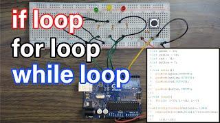 Arduino programming using the for loop and if else if loop and while loop (LED Flasher)