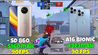 POCO X3 PRO VS IPHONE 14 PRO MAX  PUBG TDM TEST  | ANDROID 90 FPS vs IOS 90 FPS | Pubg Mobile