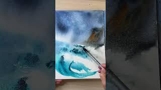 Wild and free, like a stormy ocean - this is what painting in watercolour feels like  #watercolour