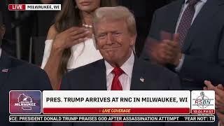 WATCH: PRESIDENT TRUMP MAKES FIRST APPEARANCE AT RNC - 7/15/24