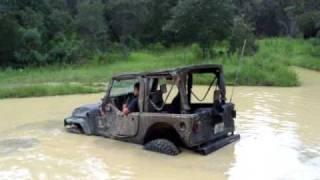 1997 jeep wrangler gets Sunk in 4 foot of water !!