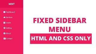 Fixed Sidebar Menu HTML CSS -  How To