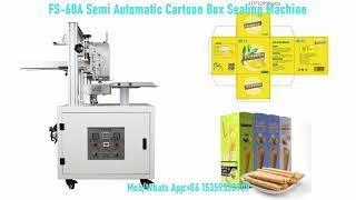 FS 60A Semi Automatic Carton Paper Box Packing Machine Hotmelt Glue Box Sealing Machine made in Chin