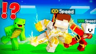 GODSPEED and FLASH Speedrunners vs Hunter in Minecraft - Maizen JJ and Mikey