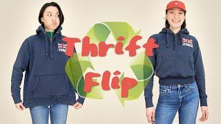 DIY Cropped Hoodie Thrift Flip on PMS