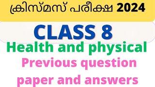 Class 8 physical education Christmas Exam model question paper and answers 2024