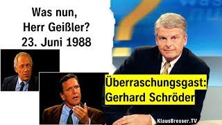 Was nun, Herr Geißler? Mit Überraschungsgast Gerhard Schröder. Die Kultsendung vom 23. Juni 1988