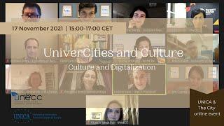 UNeECC & UNICA Joint Webinar: UniverCities and Culture | Digitalisation & Culture, 17 November 2021