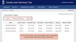 GST Tracking Return Status