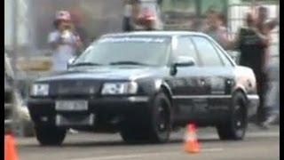 Audi 100 S4 1000 HP Vs. Nissan Almera Turbo Drag Race